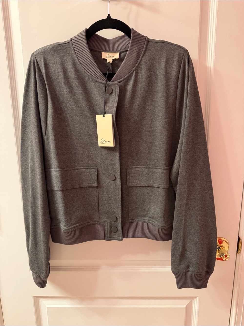 Elan Charcoal Gray Bomber Jacket